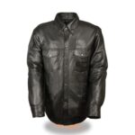 TN980 - Men's lightweight leather shirt gun pocket