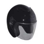 RK4 - DOT Â¾ Shell Black Motorcycle Helmet with removable visor